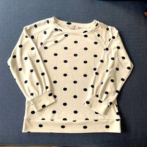 Loft velvet polka dot top
